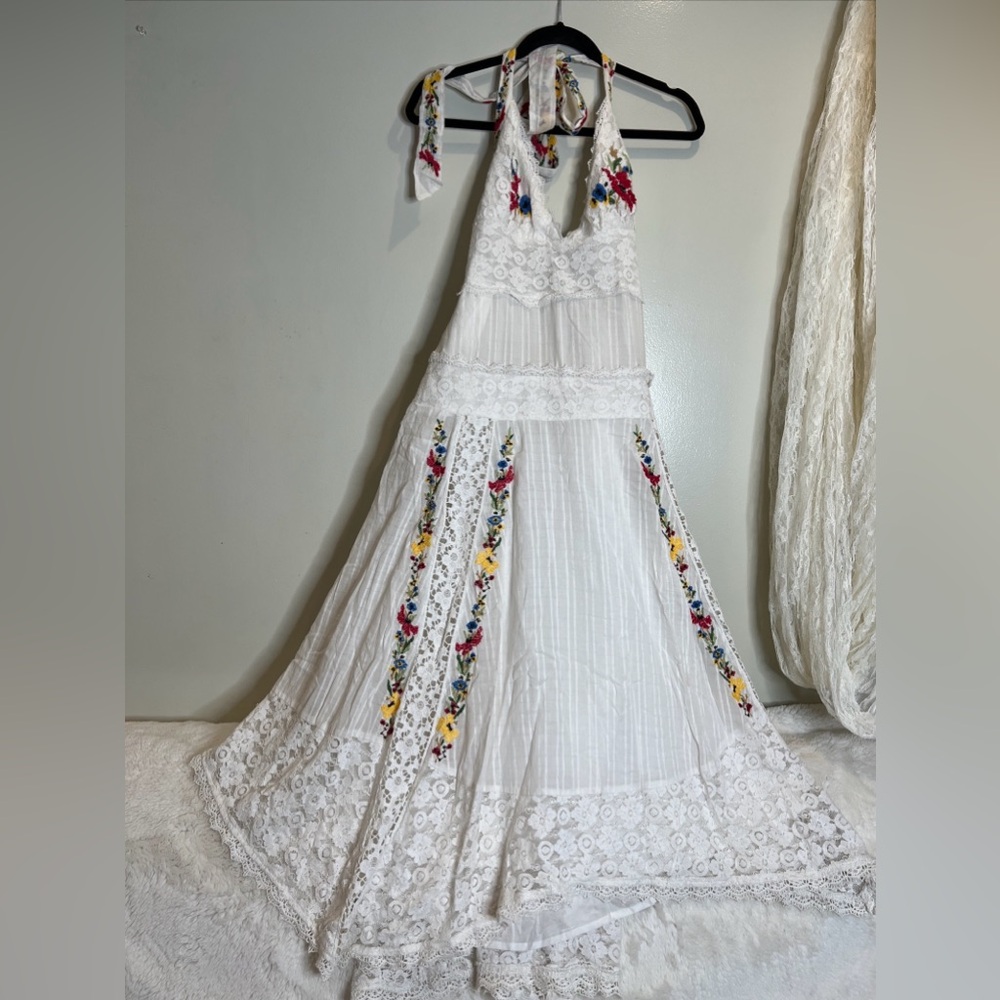 Free People Keila Embroidered Lace Vintage Midi Dress - Picture 4 of 8